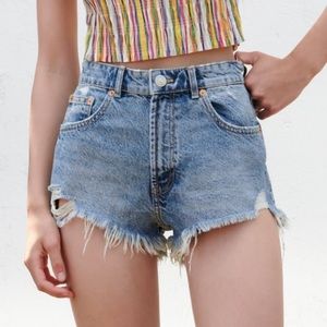 Zara High Rise Curved Shorts